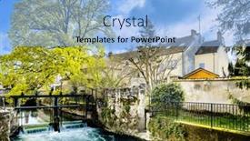  Presentation with city street - Slide deck enhanced with street-view-of-old-city background and a light blue colored foreground