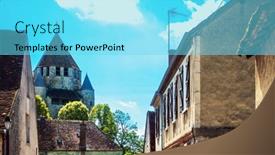  Presentation with street - Presentation consisting of street-view-of-old-village background and a arctic colored foreground