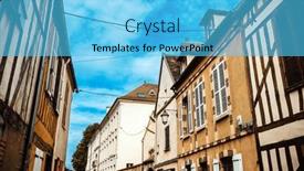  Presentation with village - Slide deck having street-view-of-old-village background and a light blue colored foreground