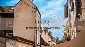  Presentation with street - Theme with street-view-of-old-village background and a coral colored foreground