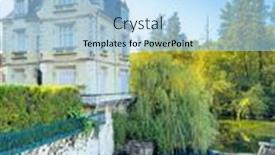  Presentation with street - Presentation design enhanced with street-view-of-old-village background and a light blue colored foreground