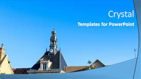  Presentation with street - Slide deck with street-view-of-old-village background and a gray colored foreground