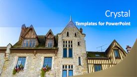  Presentation with street - Presentation consisting of street-view-of-old-village background and a gray colored foreground