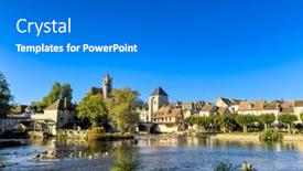  Presentation with village - Slide deck having street-view-of-old-village background and a gray colored foreground