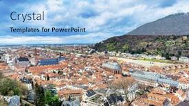  Presentation with street - Presentation theme having street-view-of-old-village background and a light blue colored foreground