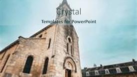  Presentation with village - Slides enhanced with street-view-of-old-village and a sky blue colored foreground