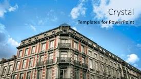  Presentation with street - Slides with street-view-of-old-village and a light blue colored foreground