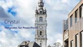  Presentation with street - Presentation theme enhanced with street-view-of-old-village background and a light blue colored foreground