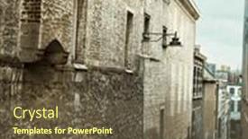  Presentation with village - Theme enhanced with street-view-of-old-village and a tawny brown colored foreground