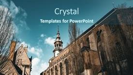  Presentation with village - PPT theme having street-view-of-old-village and a ocean colored foreground