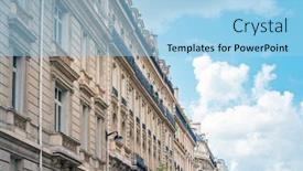  Presentation with paris france - Audience pleasing slide set consisting of street-view-of-paris-city backdrop and a light blue colored foreground
