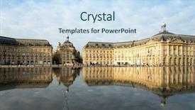  Presentation with city street - Audience pleasing theme consisting of street view of place de backdrop and a sky blue colored foreground