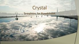  Presentation with city street - Slide deck having street view of place de background and a sky blue colored foreground