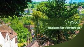  Presentation with street - Presentation theme having street-view-of-provins background and a tawny brown colored foreground