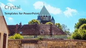  Presentation with street - Presentation design enhanced with street-view-of-provins background and a arctic colored foreground