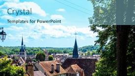  Presentation with street - PPT theme enhanced with street-view-of-provins background and a arctic colored foreground