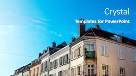  Presentation with france - Slide set having street-view-of-provins background and a teal colored foreground