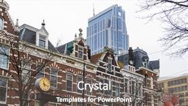  Presentation with view of rotterdam city - Beautiful PPT theme featuring street view of rotterdam city backdrop and a gray colored foreground