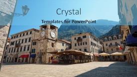  Presentation with kotor montenegro - Presentation theme consisting of street-view-of-the-old and a light blue colored foreground
