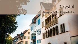  Presentation with traditional - Cool new PPT layouts with street-view-of-traditional-houses backdrop and a coral colored foreground