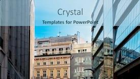  Presentation with poland - PPT layouts consisting of street-view-of-warsaw-poland background and a light blue colored foreground