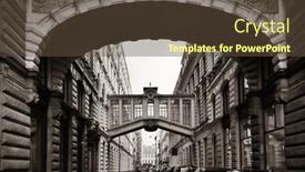  Presentation with historical buildings - Presentation design consisting of street view with historical buildings in prague czech republic background and a tawny brown colored foreground