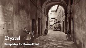  Presentation with archi old - Slide set featuring street view with old buildings background and a tawny brown colored foreground