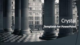  Presentation with london - Slide deck featuring street viewed from st pauls cathedral in london background and a dark gray colored foreground