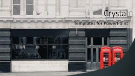  Presentation with old telephone - Colorful theme enhanced with street with historical architecture backdrop and a light gray colored foreground