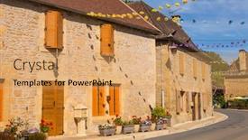  Presentation with saint - Colorful presentation theme enhanced with street-with-historical-houses backdrop and a coral colored foreground