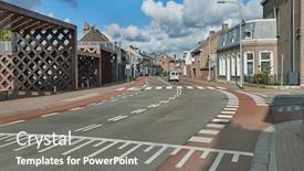  Presentation with street - Slides enhanced with street-with-houses background and a gray colored foreground