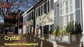  Presentation with preserved - PPT theme featuring street with preserved old mansion background and a tawny brown colored foreground