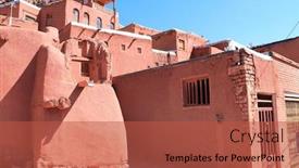  Presentation with world heritage - Audience pleasing slide deck consisting of street-with-red-adobe-houses backdrop and a red colored foreground