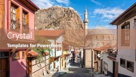  Presentation with turkish - Slides with street-with-traditional-turkish-ottoman background and a coral colored foreground