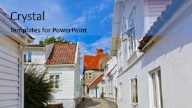  Presentation with architecture old - Amazing presentation theme having street with white wooden houses in old centre of stavanger - norway - architecture background backdrop and a teal colored foreground