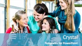  Presentation with public transport - Cool new PPT layouts with streetcar - group of people in tram backdrop and a  colored foreground