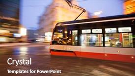  Presentation with tram - Beautiful PPT layouts featuring streetcar - modern tram in motion blur backdrop and a tawny brown colored foreground