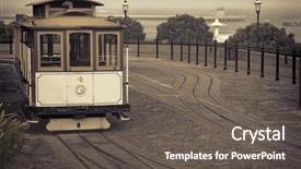  Presentation with san francisco - PPT theme enhanced with streetcar - san francisco cable car background and a dark gray colored foreground