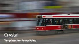  Presentation with car speeding - Presentation theme enhanced with streetcar - speeding street car abstract background and a gray colored foreground