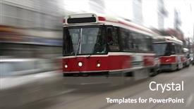  Presentation with toronto - Amazing presentation theme having streetcar - street trams on toronto street backdrop and a gray colored foreground