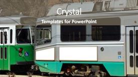  Presentation with paths - Slide set having streetcar - trolley billboards outdoor advertising clipping background and a gray colored foreground