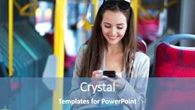  Presentation with bus - Audience pleasing PPT theme consisting of streetcar - woman on bus backdrop and a  colored foreground