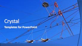  Presentation with electric wires - Cool new slide deck with streetcars or tram electric wires backdrop and a cobalt blue colored foreground