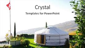  Presentation with electric wires - PPT theme enhanced with streetcars or tram electric wires background and a white colored foreground