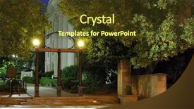  Presentation with university - Audience pleasing slides consisting of streetlamp - arch at university of georgia backdrop and a tawny brown colored foreground