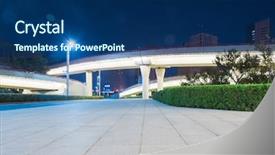  Presentation with china shanghai - Theme with streetlamp - empty elevated road shanghai china background and a navy blue colored foreground