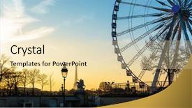  Presentation with ferris wheel - PPT theme consisting of streetlamp - ferris wheel and the eiffel background and a lemonade colored foreground