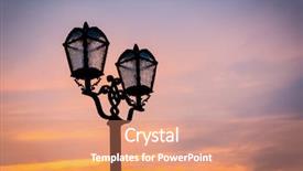  Presentation with old style - Colorful PPT theme enhanced with streetlamp - old style street lantern backdrop and a coral colored foreground