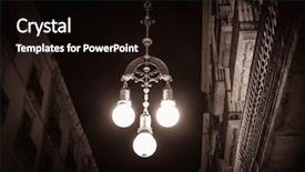  Presentation with street - Presentation theme consisting of streetlamp - streetlight on a street background and a wine colored foreground