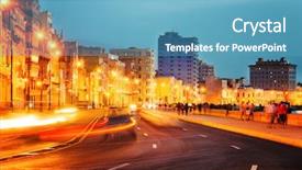  Presentation with string light - Cool new slides with streetlamp - sunset in old havana backdrop and a teal colored foreground